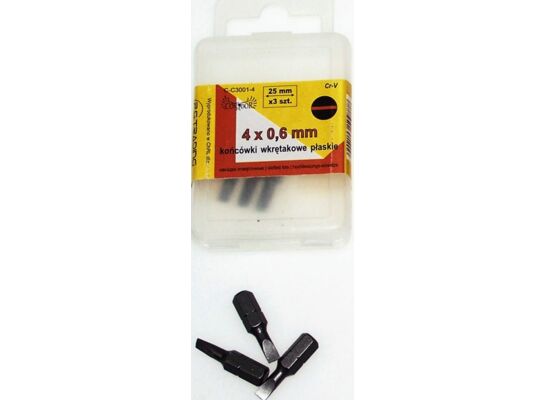 Końcówka płaska SL4 x 0,6 x 25 mm, komplet: 3 sztuki Condor