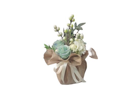 Kompozycja wiosenna w jucie mix kolorów KWJ001