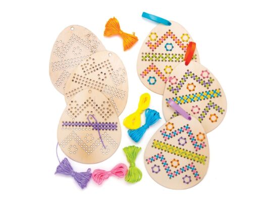 Zestaw kreatywny drewniany pisanki z haftem