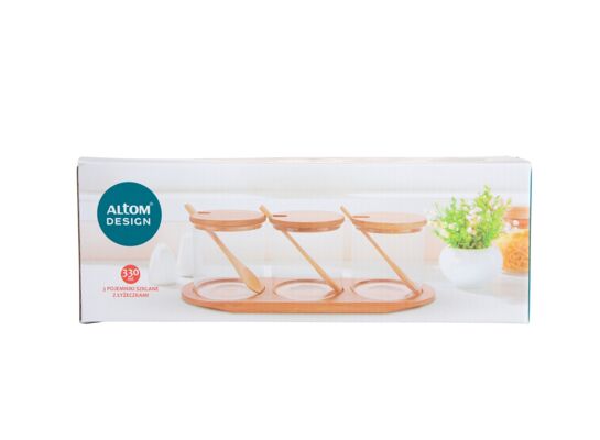 Zestaw 3 pojemników z łyżeczkami 3 x 330 ml Color Box ALTOM