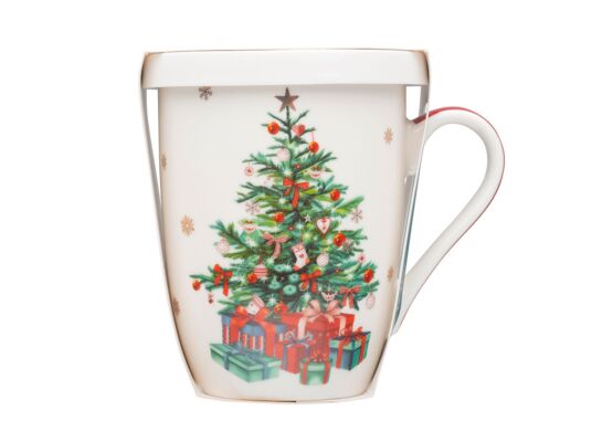 Kubek z zaparzaczem i pokrywką Christmas Tree 300 ml