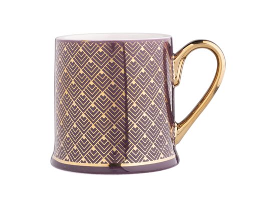 Kubek prosty ze złotym uchem Elegant 320 ml