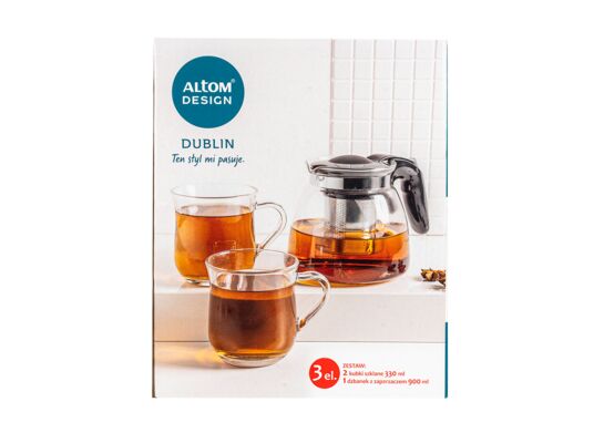 Zestaw Dublin dzbanek z zaparzaczem 900 ml + 2x Kubek 350 ml