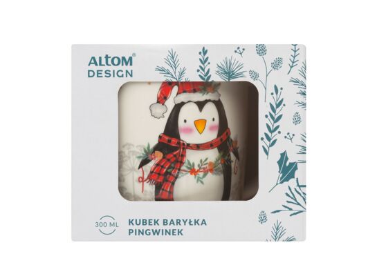 Kubek baryłka szeroka 300 ml pingwinek