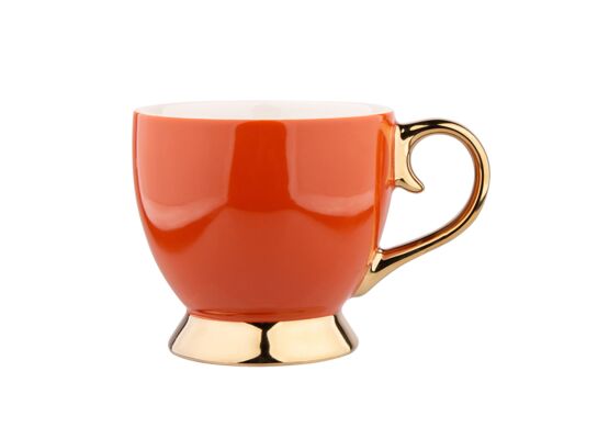 Filiżanka jumbo na stopce Aurora Gold 400 ml terakota