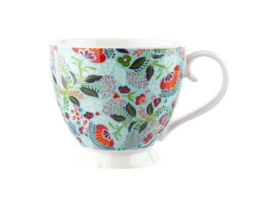 Filiżanka jumbo na stopce Folk Flowers 350 ml