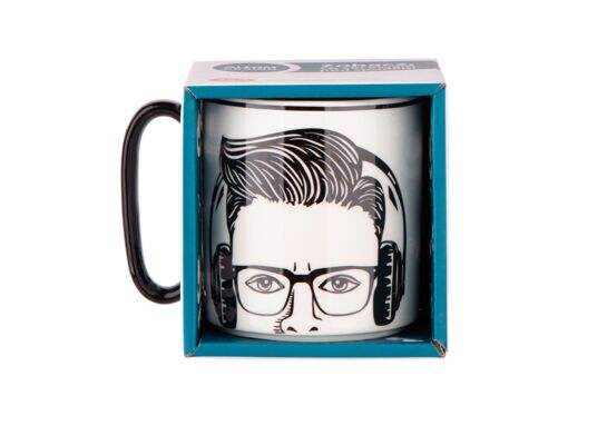 Kubek prosty z czarnym uchem Hipster 350 ml