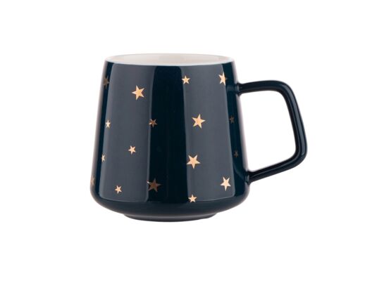 Kubek 370 ml granatowy w złote gwiazdki