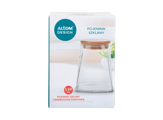 Pojemnik szklany z bambusową pokrywką 530 ml Color Box