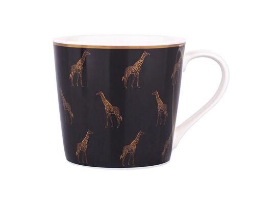 Kubek stożek 350 ml gold giraffe czarny