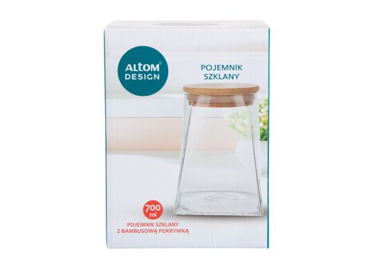 Pojemnik szklany z bambusową pokrywką 700 ml Color Box