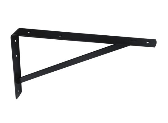 Wspornik  stalowy wzmacniany czarny 25 cm