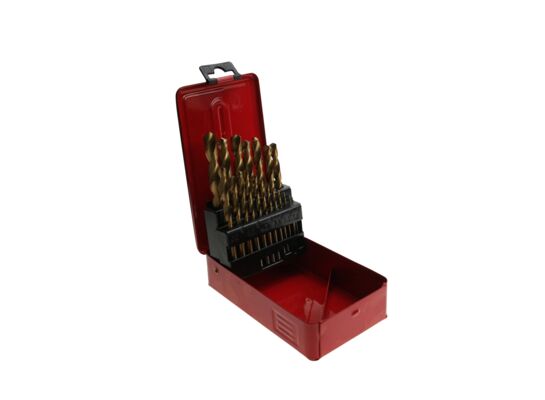 Wiertło do metalu HSS TIN 1 - 10 mm metalowy box, zestaw: 19 sztuk Condor