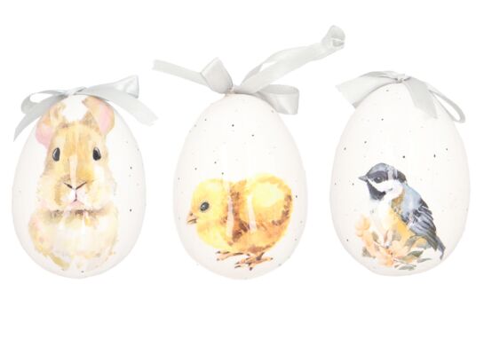 Zawieszka jajko na wstążce 9 cm mix wzorów