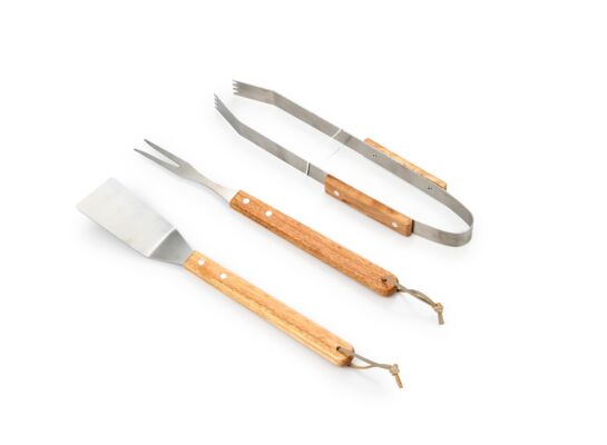 Zestaw narzędzi do grilla stal/drewno 3 szt.