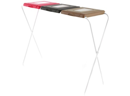 Stojak na worki na śmieci 3-komorowy czerwony/czarny/brąz