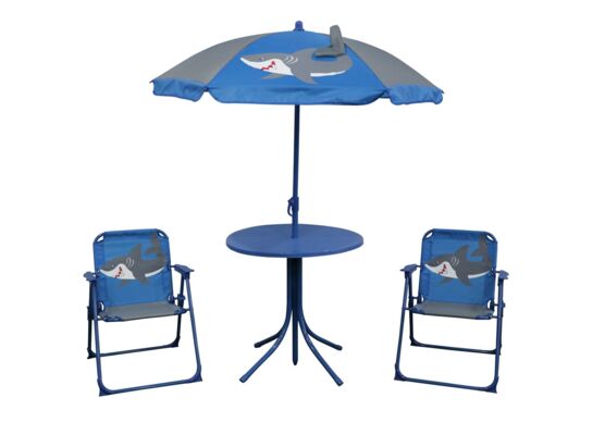 Komplet mebli rekin 2 x krzesełko, stół parasol