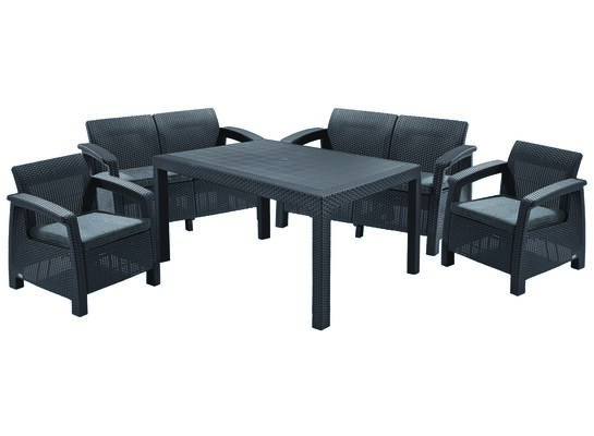 Komplet mebli Corfu brązowy