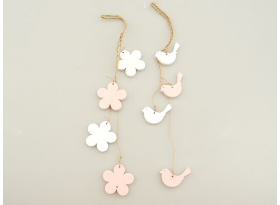 Zawieszka drewniana kwiatek/kura