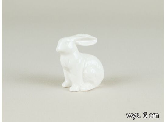 Zając ceramika biały 5,8 x 3,8 x 6 cm