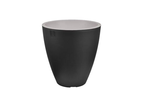 Osłonka waza okrągła śr. 28 cm antracytowa z piaskowym wypełnieniem