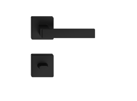 Klamka Ergo na kwadratowym szyldzie WC 13 x 12 x 5 cm czarna