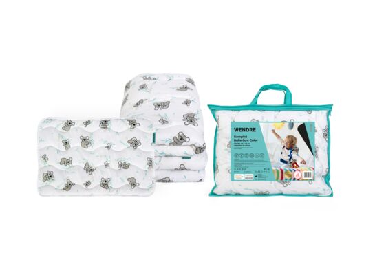 Komplet Bullerbyn Color Koala kołdra 100 x 135 cm + poduszka 40 x 60 cm