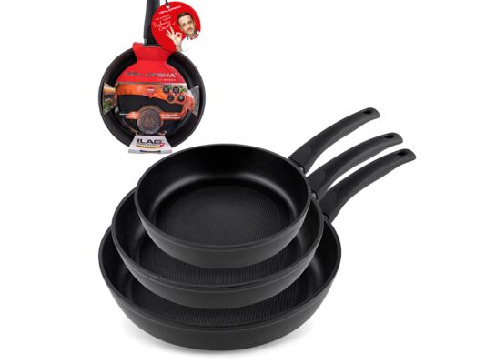 Zestaw patelni Silver Perfetto by Mateusz Gessler 20, 24, 28 cm Florina