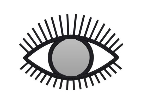 Lustro w kształcie oka 36 x 50 cm rama bambus