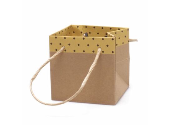 Torba na kwiaty sophie żółta  15 x 15 x 15 cm