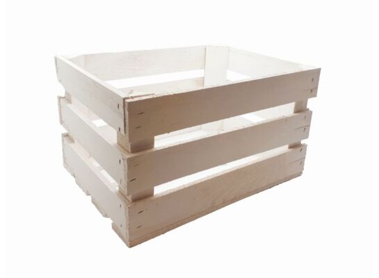 Skrzynka drewniana malowana biała M 40 x 30 x 21 cm