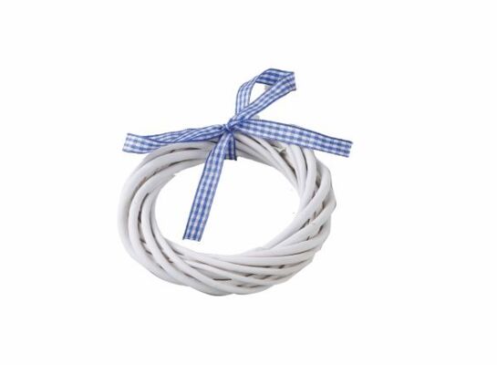 Wianek biały ze wstążką 12 cm