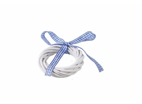 Wianek biały ze wstążką 8 cm