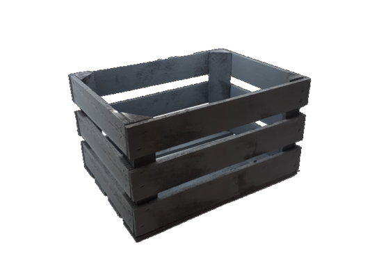 Skrzynka drewniana malowana szara M 40 x 30 x 21 cm