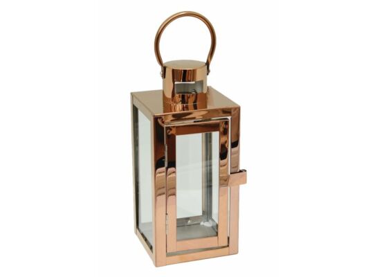 Latarnia Barcelona na świece mała S miedź 23 x 10 cm