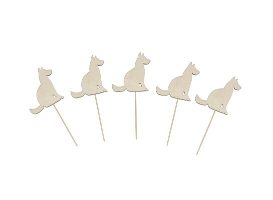 Piesek drewniany 7 x 3 cm 5 sztuk