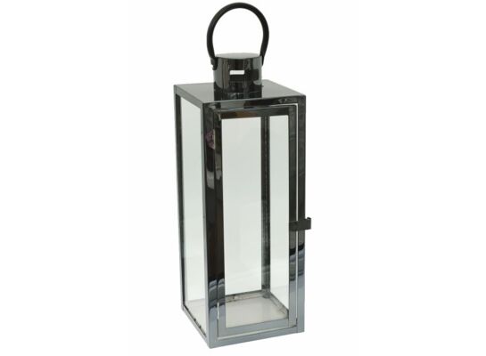 Latarnia Barcelona na świece duża L czarna 50 x 18 cm