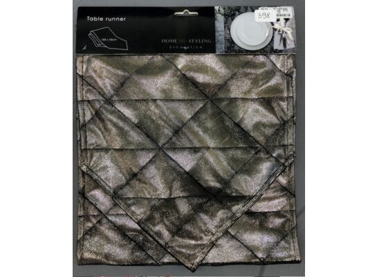 Bieżnik mix 150 x 32 cm srebrny