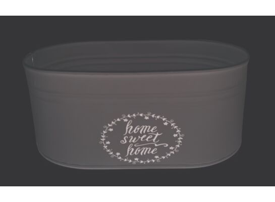 Osłonka sweet home owalna metalowa biała 10 x 15 cm