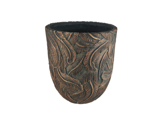 Donica z motywem pióra złota S 32,5 x 37 cm