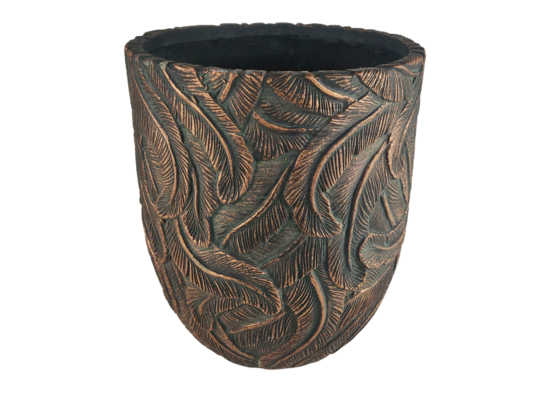 Donica z motywem pióra złota L 44,5 x 49,5 cm