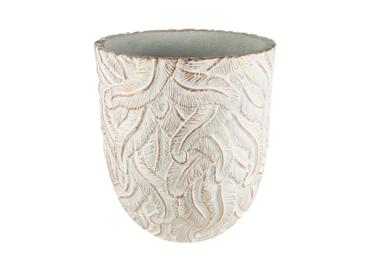 Donica z motywem pióra biała M 38 x 42,5 cm