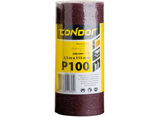 Płótno ścierne rolka 2,5 m 115 mm P100 Condor