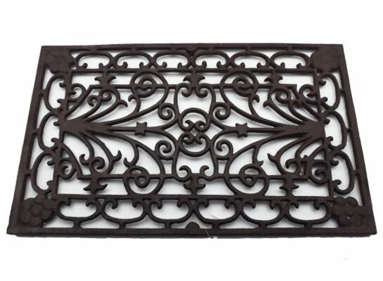 Wycieraczka dekoracyjna metalowa czarna 61 x 36,5 cm