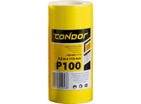 Papier ścierny "żółty" rolka 2,5 m 115 mm P100 Condor