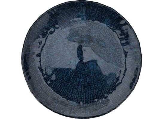 Talerz szklany dia 21 cm blue