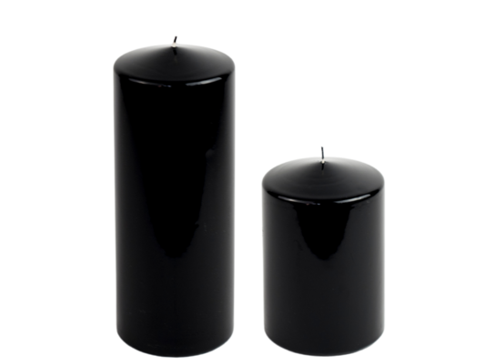Świeca klasyczna lakier czarna 10 x 25 cm