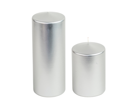 Świeca klasyczna metalik srebrna 10 x 25 cm