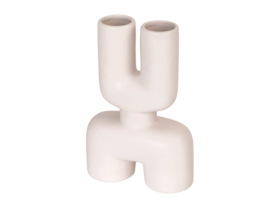 Wazon ceramiczny biały 8 x 17 x 25,5 cm