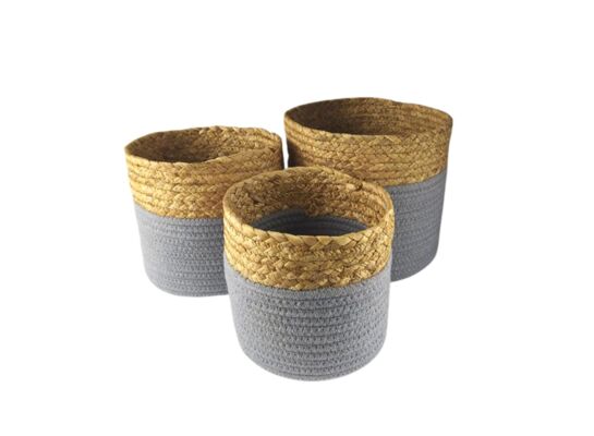 Koszyk osłonka okrągła szara 18 x 19 cm